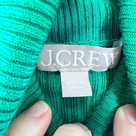 J. Crew Ribbed Turtleneck Festive Green TENCEL™ lyocell-blend Women's Size Small - Picture 6 of 6